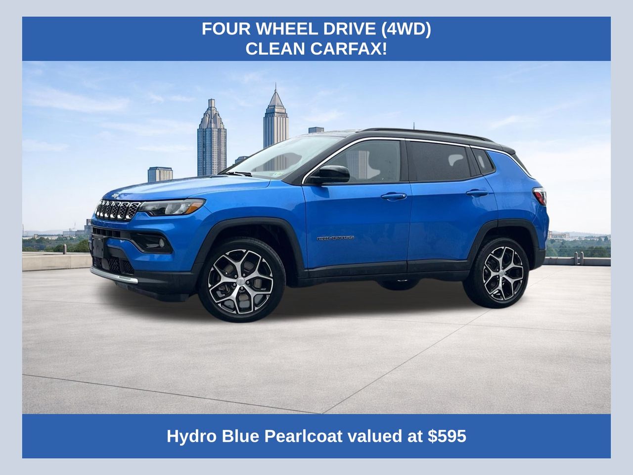 Hydro Blue Pearlcoat 2024 Jeep Compass Limited 4WD SUV / Crossover Four-Wheel Drive 8-Speed Automatic