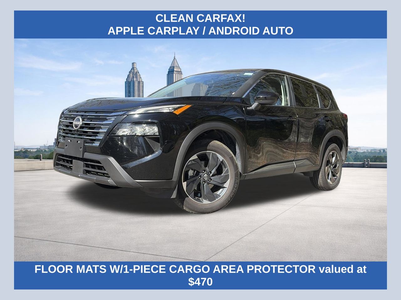 Super Black 2025 Nissan Rogue SV AWD SUV / Crossover All-Wheel Drive Continuously Variable Transmission