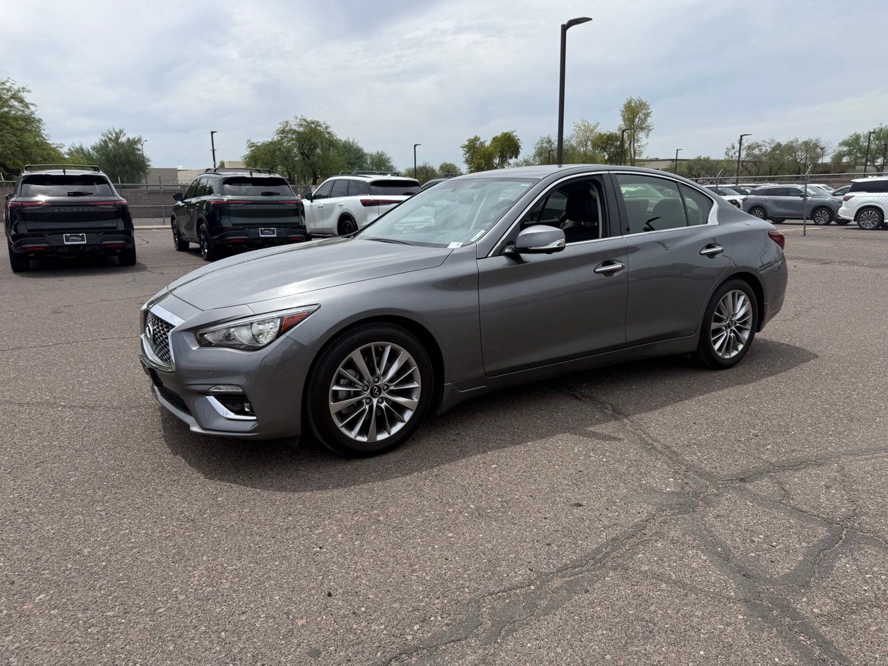 Gray (Graphite Shadow) 2023 INFINITI Q50 Sedan Rear-Wheel Drive 7-Speed Automatic Overdrive