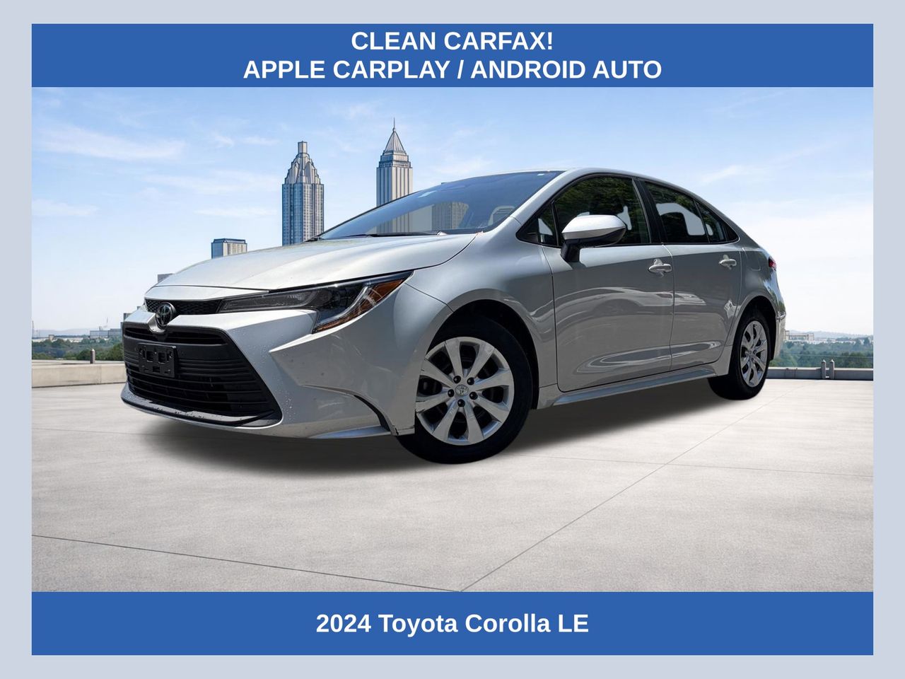 Classic Silver Metallic 2024 Toyota Corolla LE FWD Sedan Front-Wheel Drive Continuously Variable Transmission