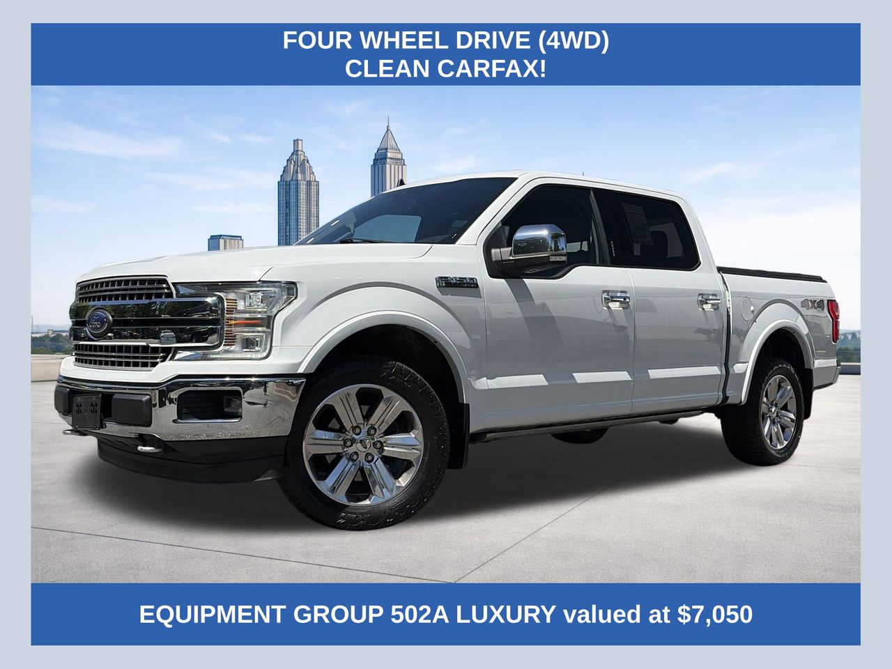Oxford White 2019 Ford F-150 Lariat SuperCrew 4WD Pickup Truck Four-Wheel Drive Automatic