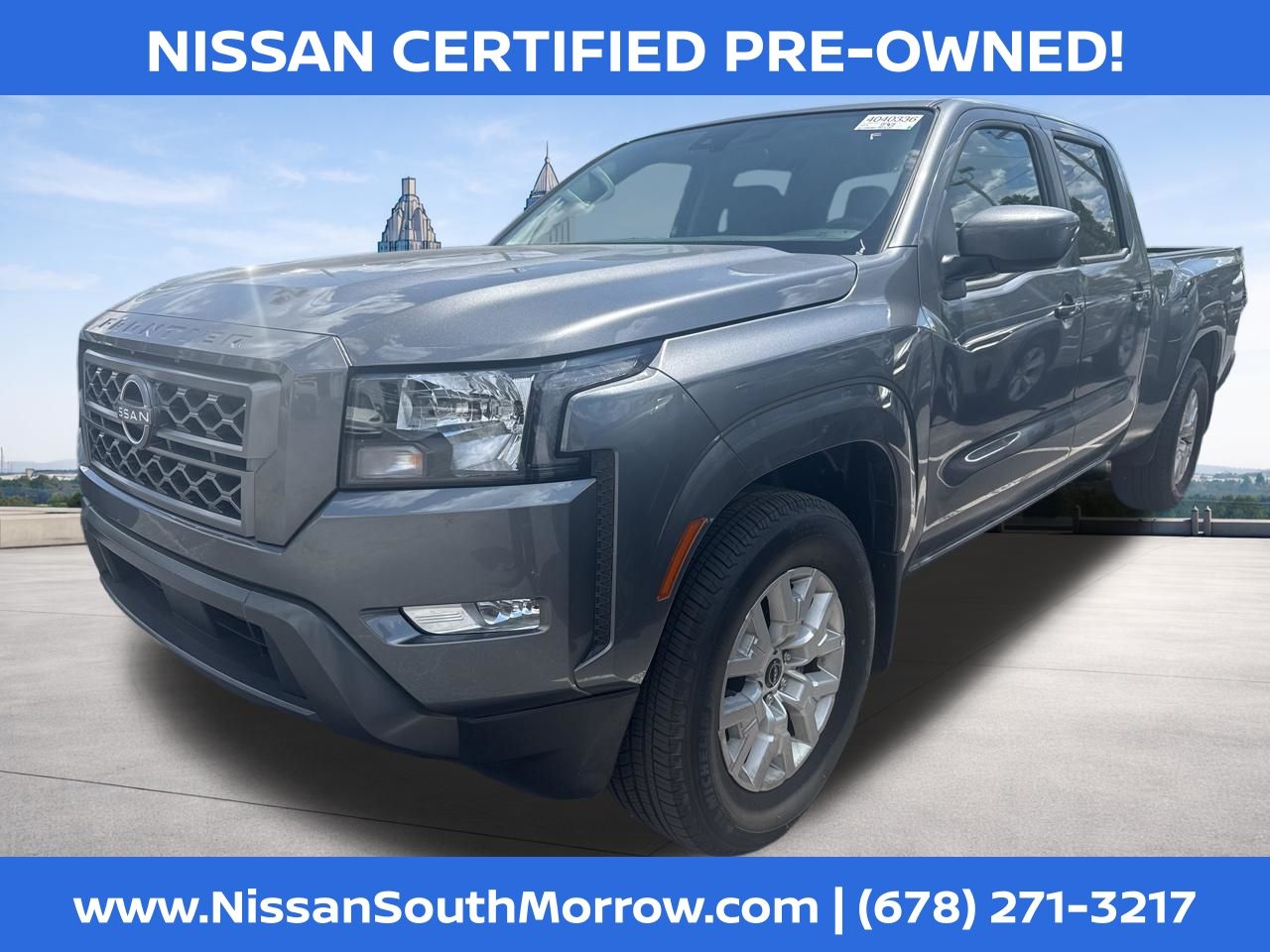 Gray (Gun Metallic) 2024 Nissan Frontier SV Crew Cab LB RWD Pickup Truck 4X2 9-Speed Automatic Overdrive