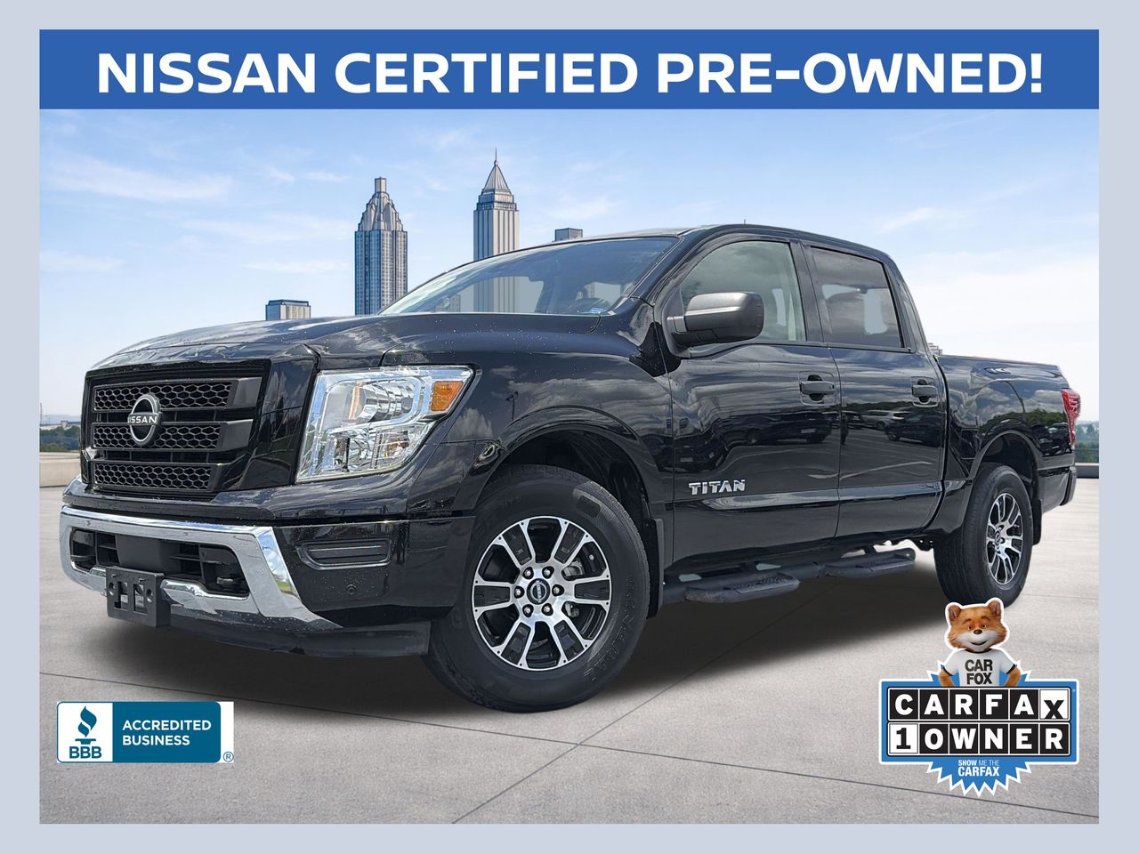 Super Black 2024 Nissan Titan Pickup Truck Four-Wheel Drive 9-Speed Automatic