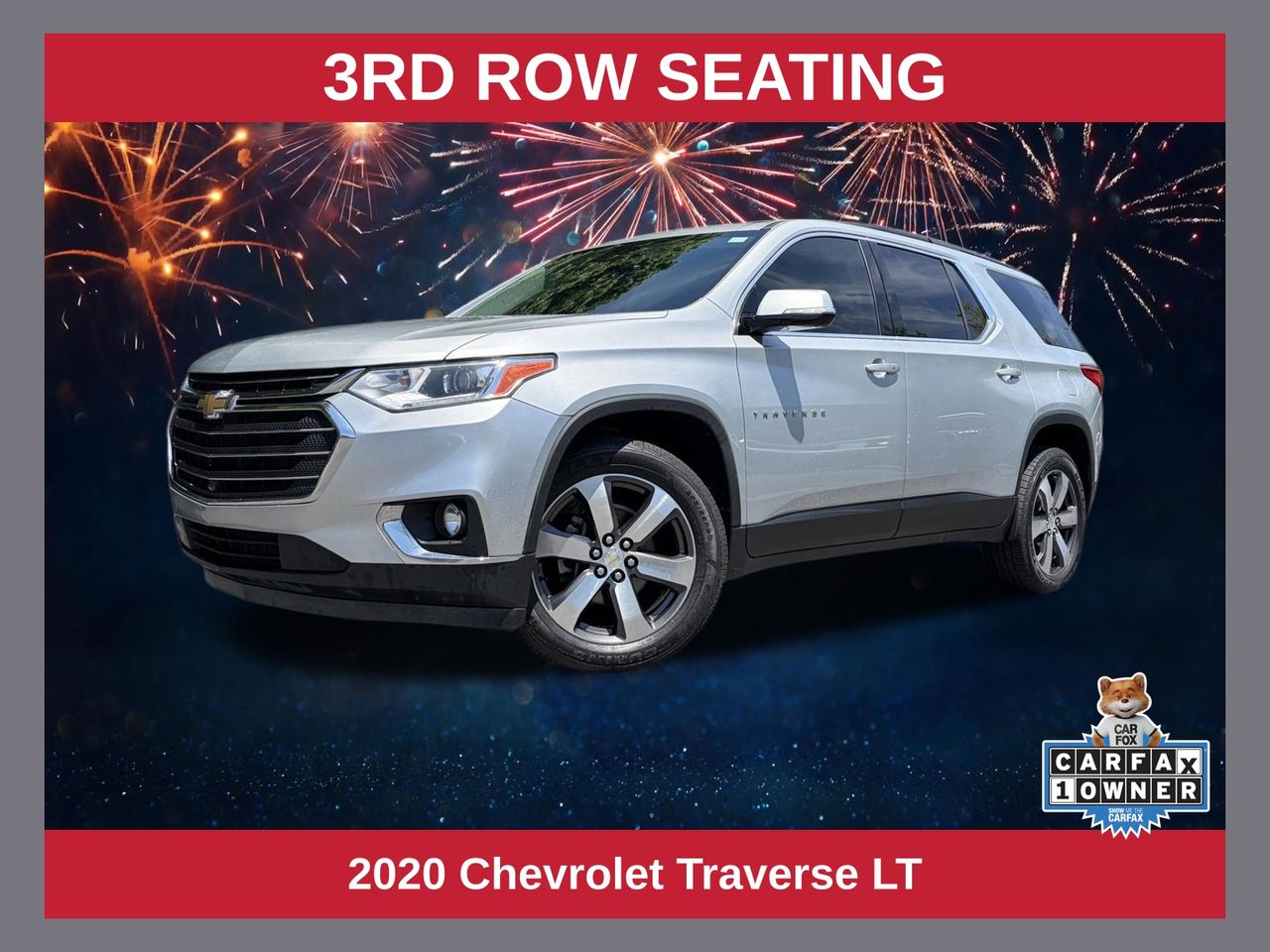 Silver Ice Metallic 2020 Chevrolet Traverse SUV / Crossover Front-Wheel Drive 9-Speed Automatic
