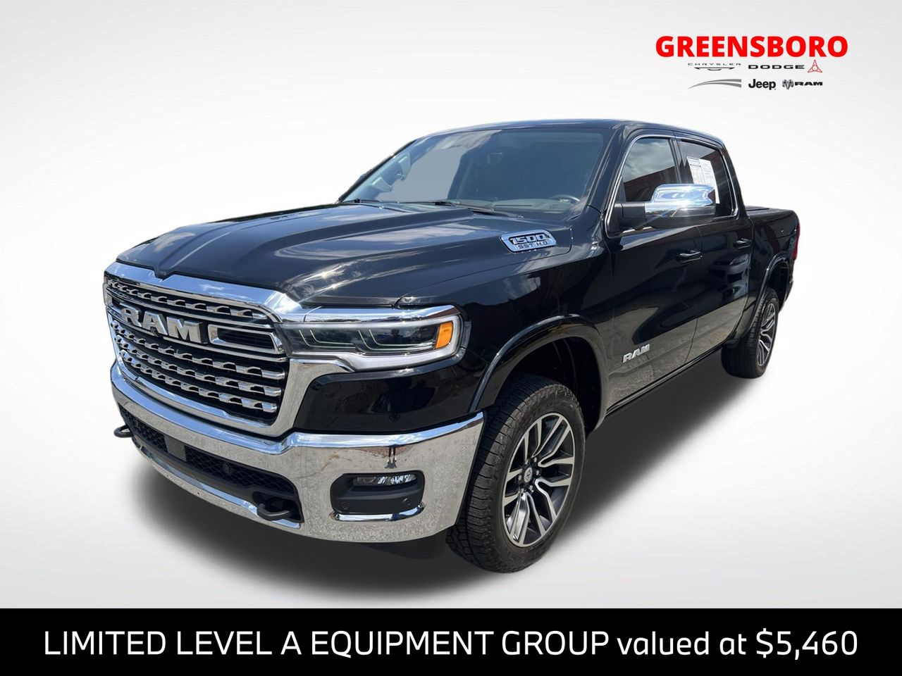 Diamond Black Crystal Pearlcoat 2025 RAM 1500 Pickup Truck Four-Wheel Drive 8-Speed Automatic