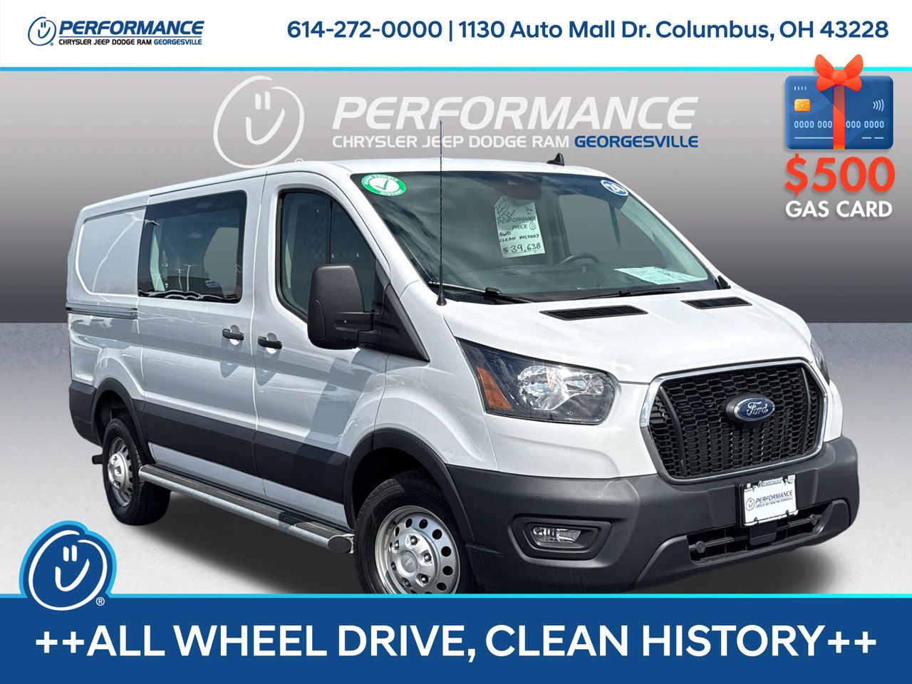 Oxford White 2024 Ford Transit Cargo 250 Low Roof AWD Van All-Wheel Drive Automatic