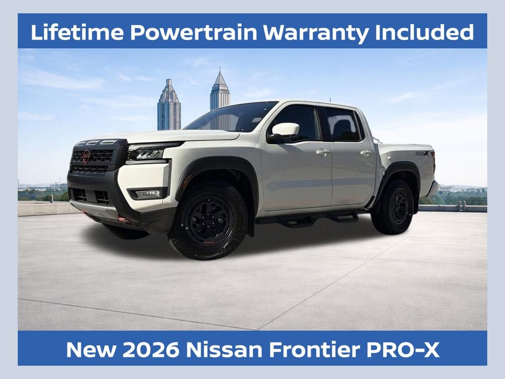 Glacier White 2026 Nissan Frontier PRO-X Crew Cab RWD Pickup Truck 4X2 9-Speed Automatic Overdrive