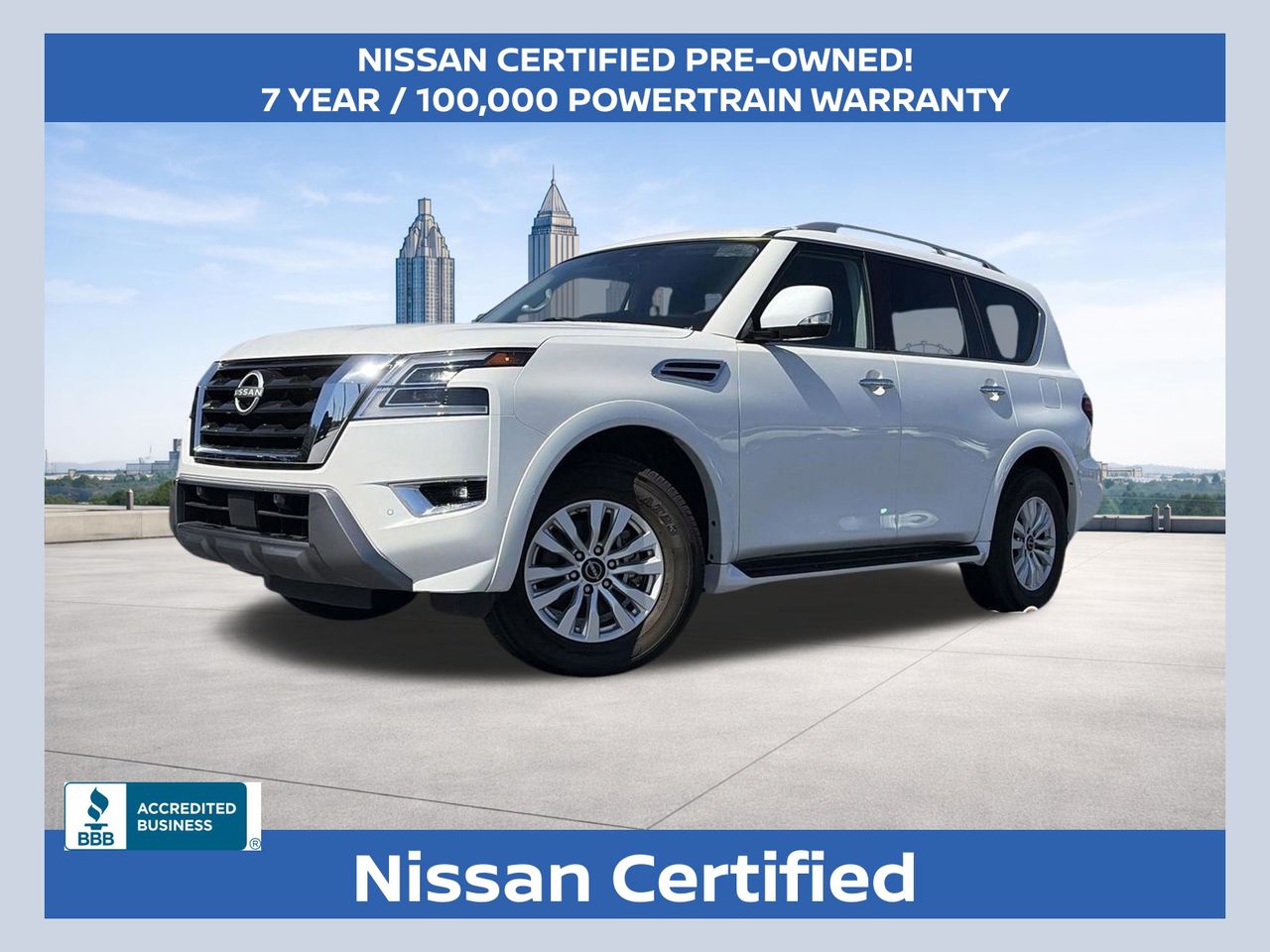 Aspen White Tricoat 2024 Nissan Armada SV RWD SUV / Crossover 4X2 7-Speed Automatic