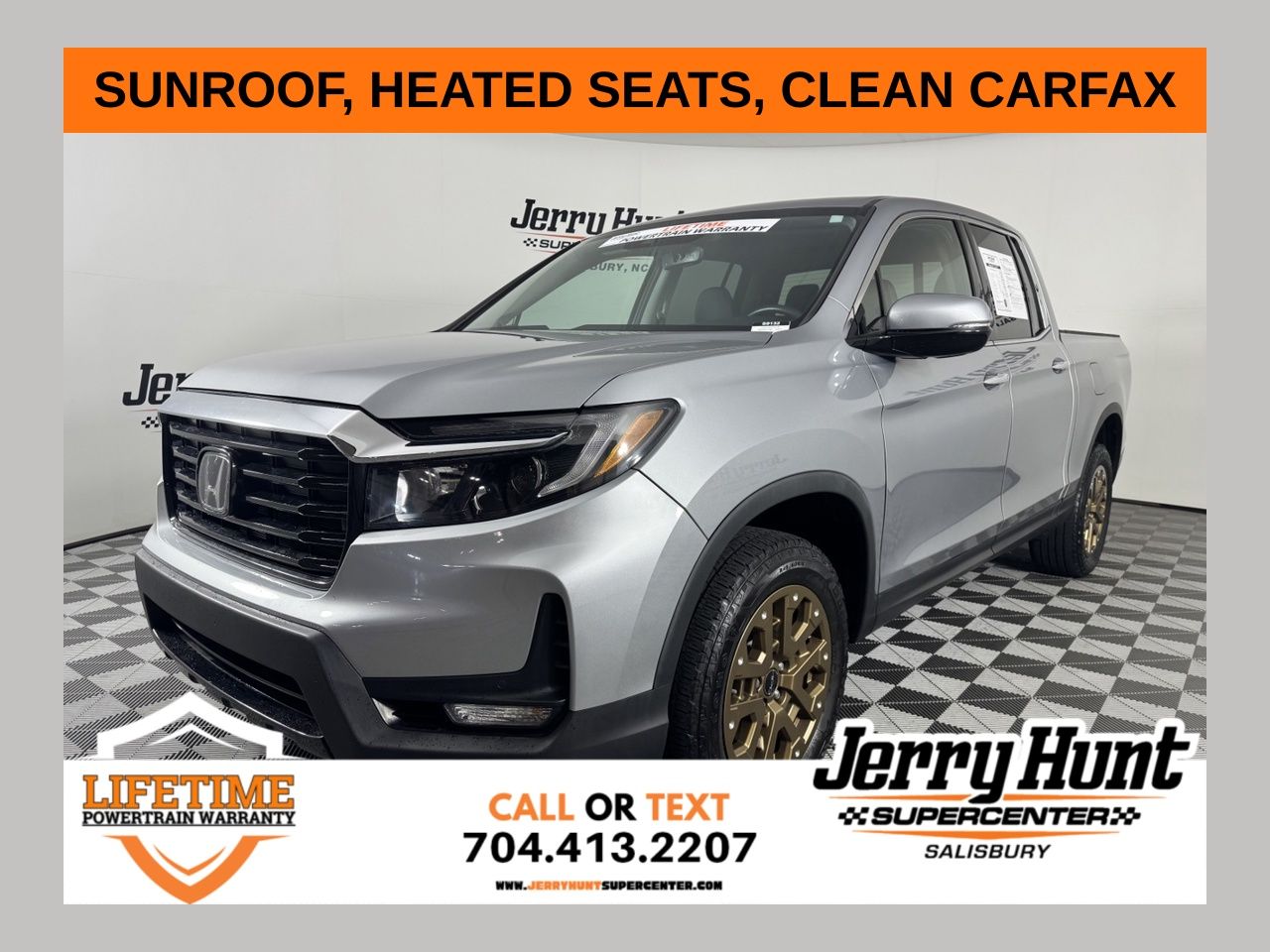 Gray 2023 Honda Ridgeline Pickup Truck All-Wheel Drive 9-Speed Automatic