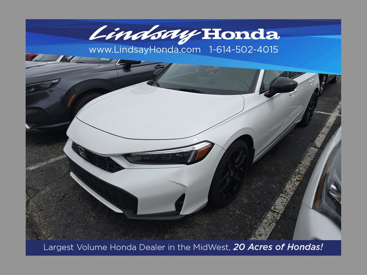 Platinum White Pearl 2025 Honda Civic Hybrid Hatchback Front-Wheel Drive Continuously Variable Transmission