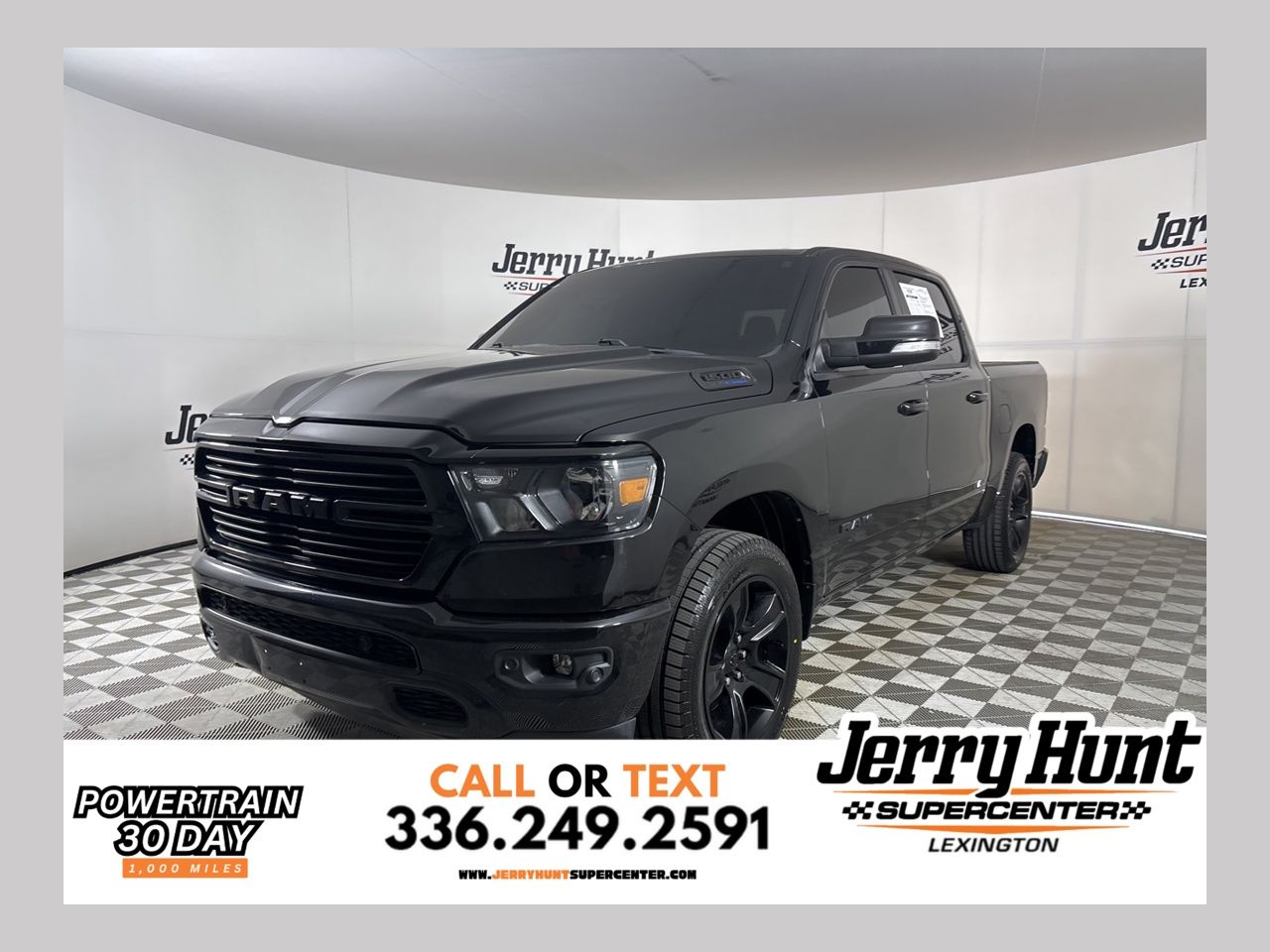 Diamond Black Crystal Pearlcoat 2021 RAM 1500 Big Horn Crew Cab 4WD Pickup Truck Four-Wheel Drive 8-Speed Automatic