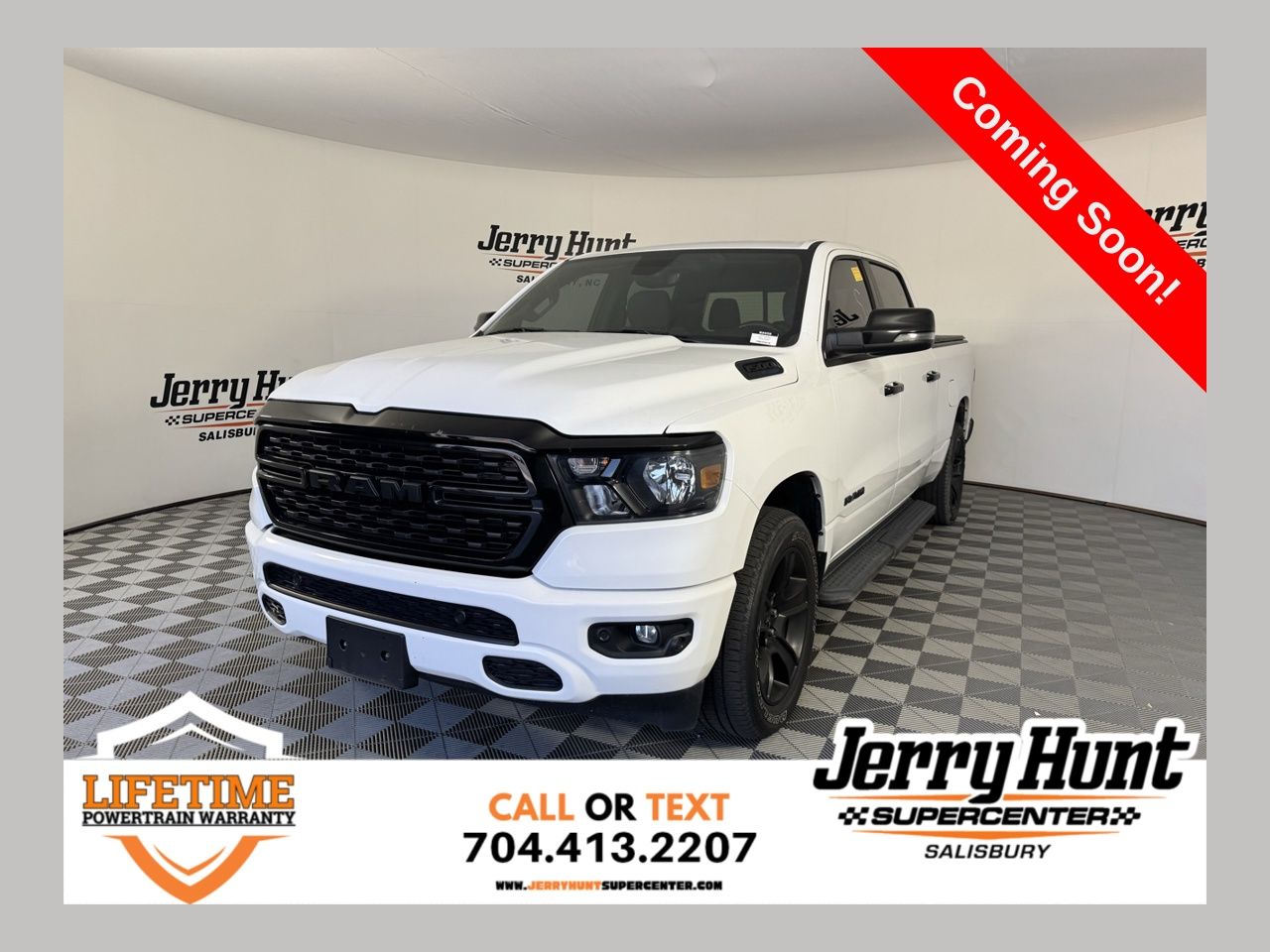 Bright White Clearcoat 2023 RAM 1500 Big Horn Crew Cab 4WD Pickup Truck Four-Wheel Drive 8-Speed Automatic