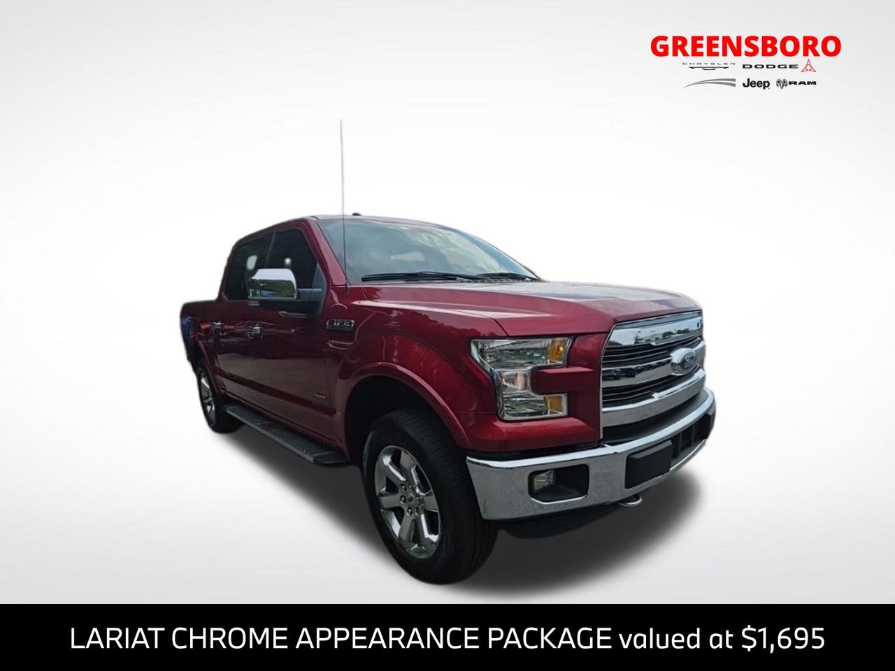Ruby Red Metallic Tinted Clearcoat 2016 Ford F-150 Pickup Truck Four-Wheel Drive 6-Speed Automatic