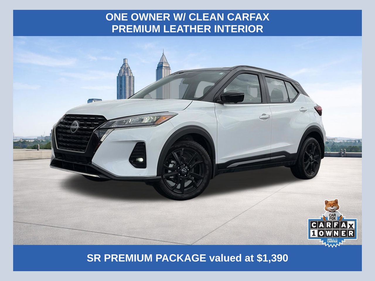 Aspen White Tricoat/Super Black 2023 Nissan Kicks SR FWD SUV / Crossover Front-Wheel Drive Continuously Variable Transmission