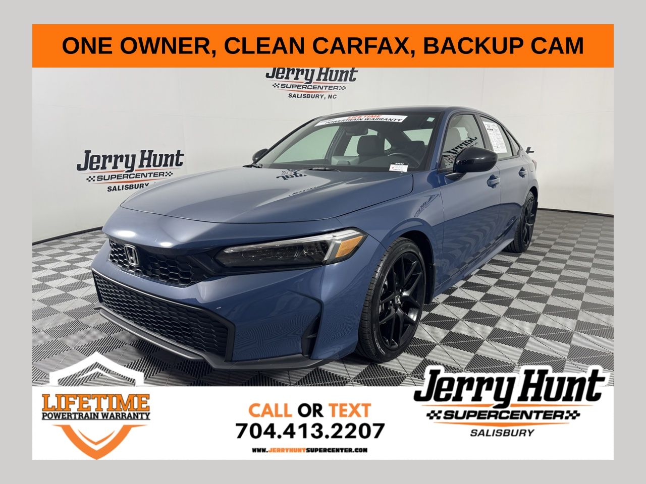 Blue 2026 Honda Civic Sport FWD Sedan Front-Wheel Drive Continuously Variable Transmission