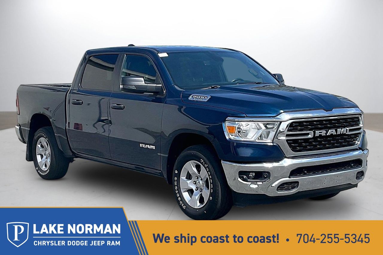 Patriot Blue Pearlcoat 2023 RAM 1500 Big Horn Crew Cab 4WD Pickup Truck Four-Wheel Drive 8-Speed Automatic