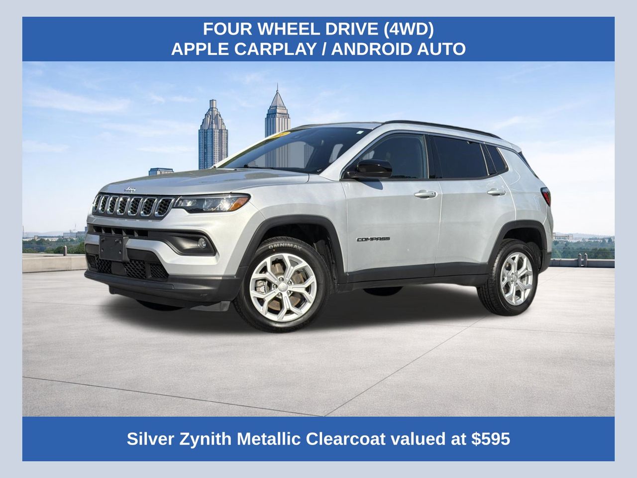 Silver Zynith Metallic Clearcoat 2024 Jeep Compass SUV / Crossover Four-Wheel Drive 8-Speed Automatic