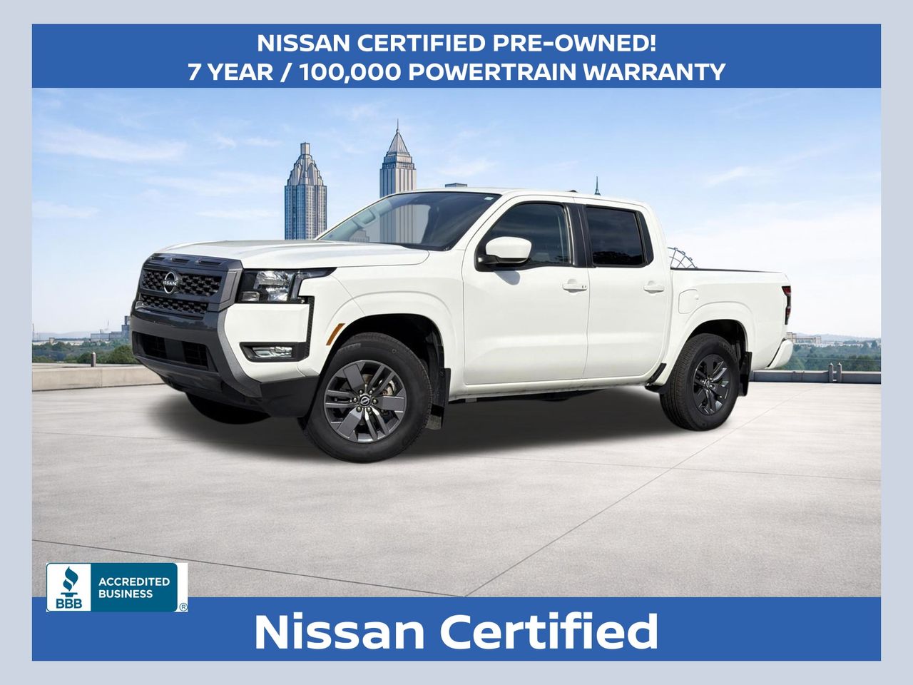 Glacier White 2025 Nissan Frontier Pickup Truck 4X2 9-Speed Automatic Overdrive