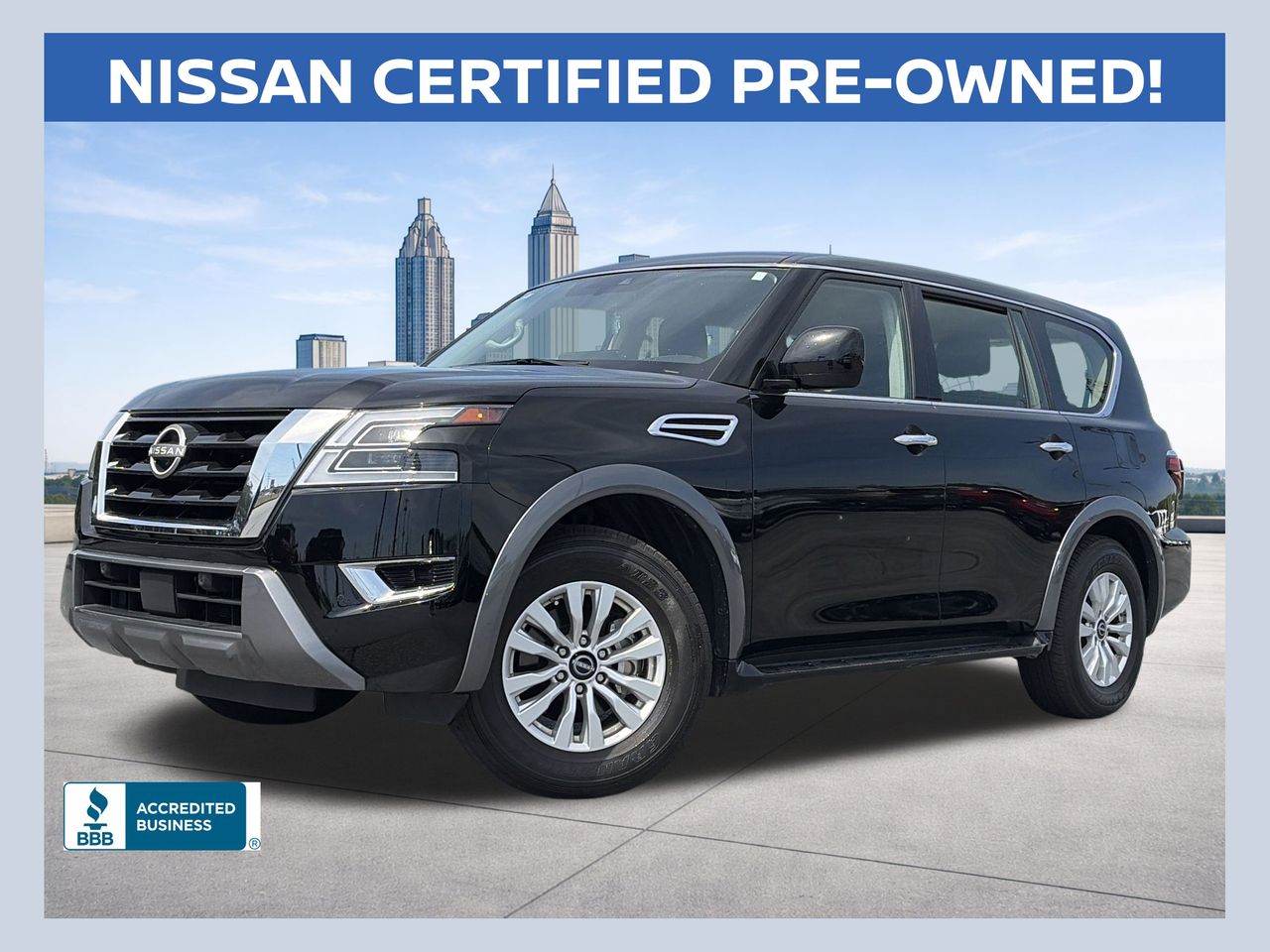 Super Black 2023 Nissan Armada S RWD SUV / Crossover 4X2 7-Speed Automatic