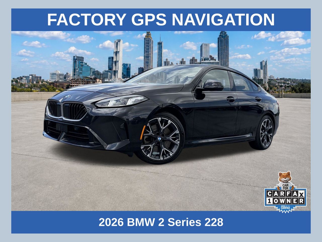 Black 2026 BMW 2 Series Sedan Front-Wheel Drive 7-Speed Automatic