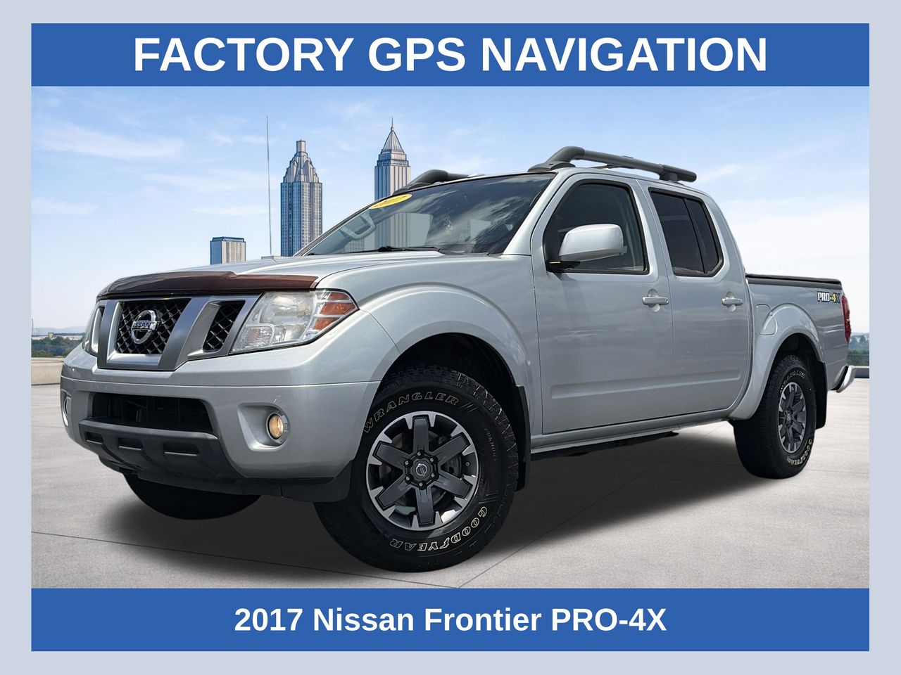 Brilliant Silver 2017 Nissan Frontier PRO-4X Crew Cab 4WD Pickup Truck Four-Wheel Drive 5-Speed Automatic Overdrive