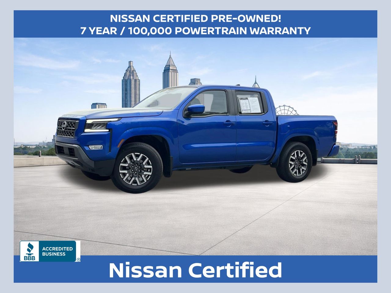 Bluestone Pearl 2024 Nissan Frontier SL 4dr Crew Cab RWD Pickup Truck 4X2 9-Speed Automatic Overdrive