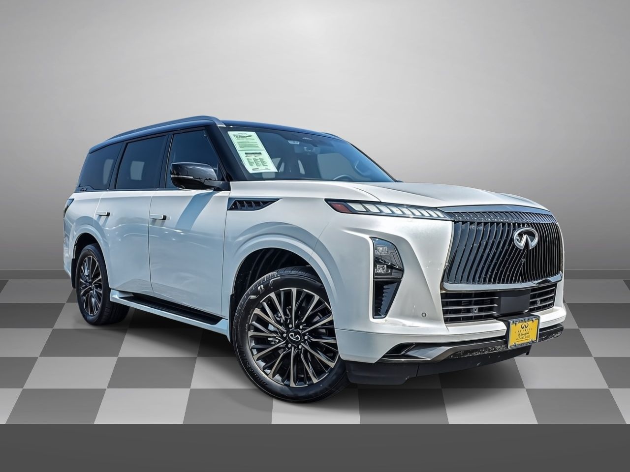 Radiant White/Black Obsidian 2026 INFINITI QX80 SUV / Crossover All-Wheel Drive 9-Speed Automatic