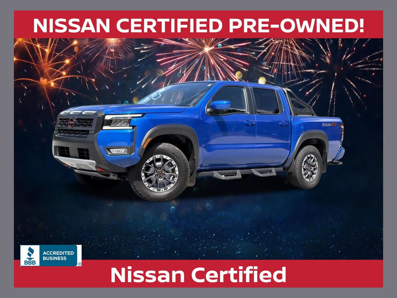Bluestone Pearl 2025 Nissan Frontier Pickup Truck Four-Wheel Drive 9-Speed Automatic Overdrive