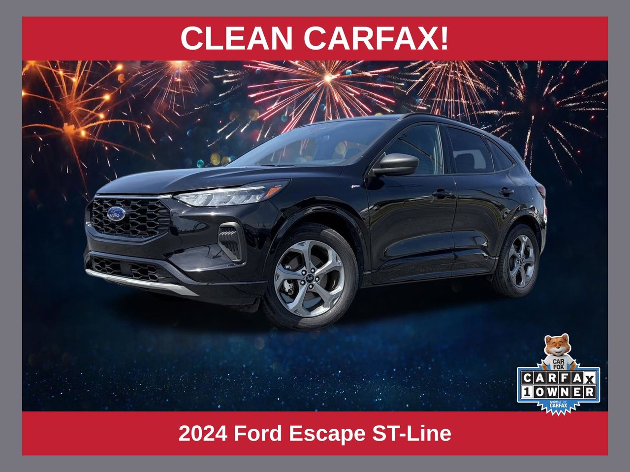 Black Metallic 2024 Ford Escape SUV / Crossover Front-Wheel Drive 8-Speed Automatic