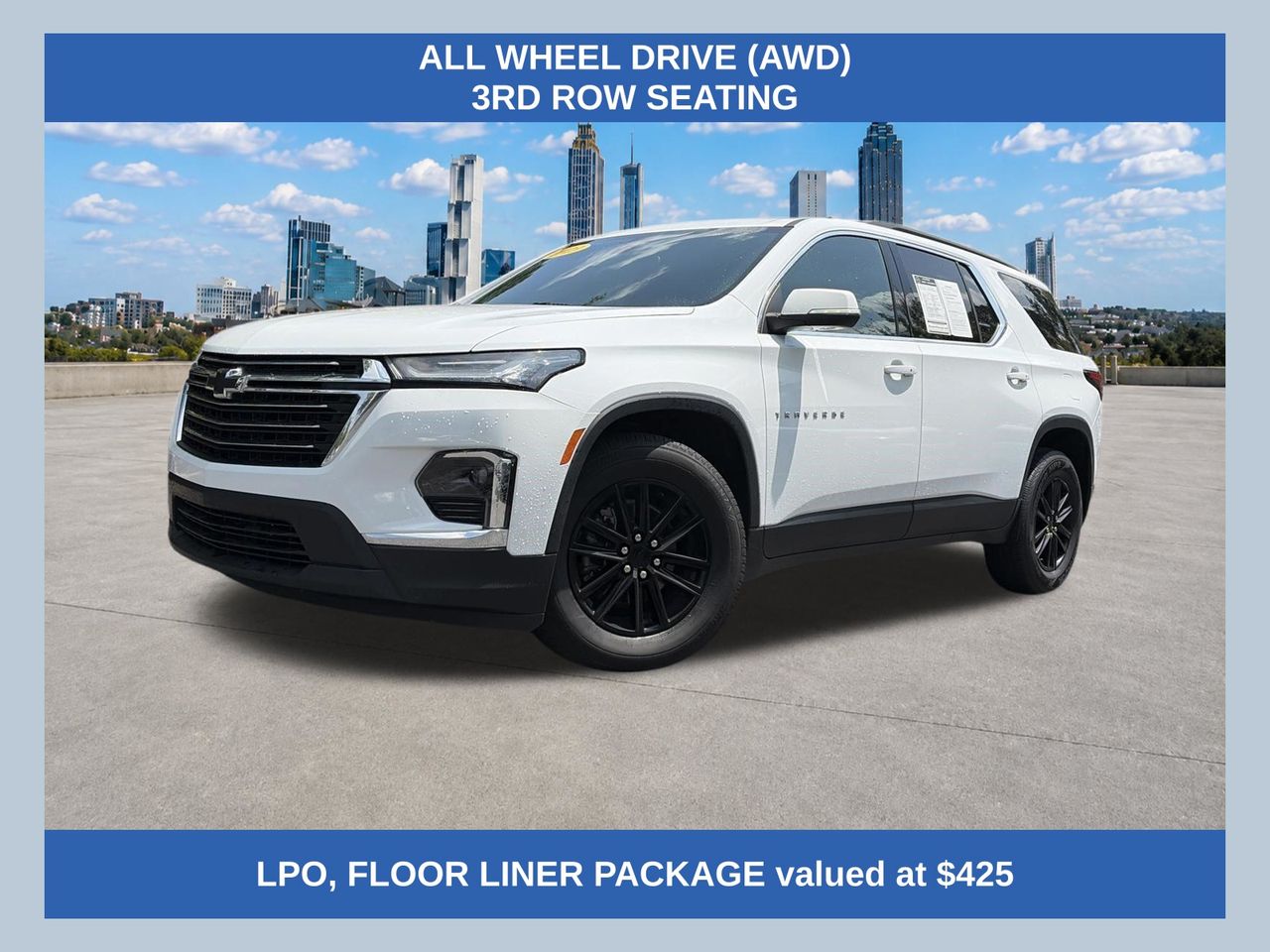 Summit White 2023 Chevrolet Traverse SUV / Crossover Four-Wheel Drive 9-Speed Automatic