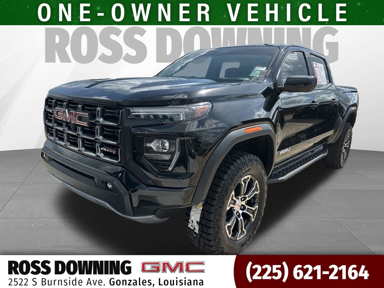 Onyx Black 2024 GMC Canyon AT4 Crew Cab 4WD Pickup Truck Four-Wheel Drive 8-Speed Automatic