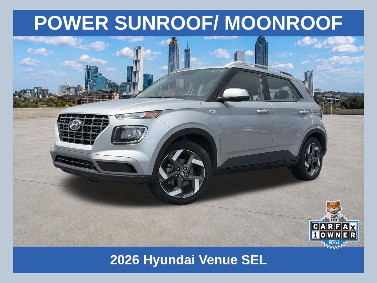 Shimmering Silver 2026 Hyundai Venue SUV / Crossover Front-Wheel Drive Continuously Variable Transmission