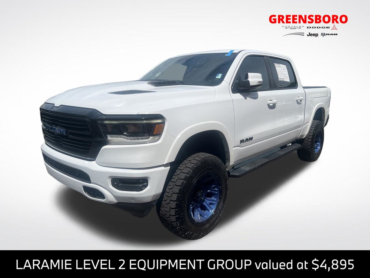 Bright White Clearcoat 2020 RAM 1500 Laramie Crew Cab 4WD Pickup Truck Four-Wheel Drive 8-Speed Automatic
