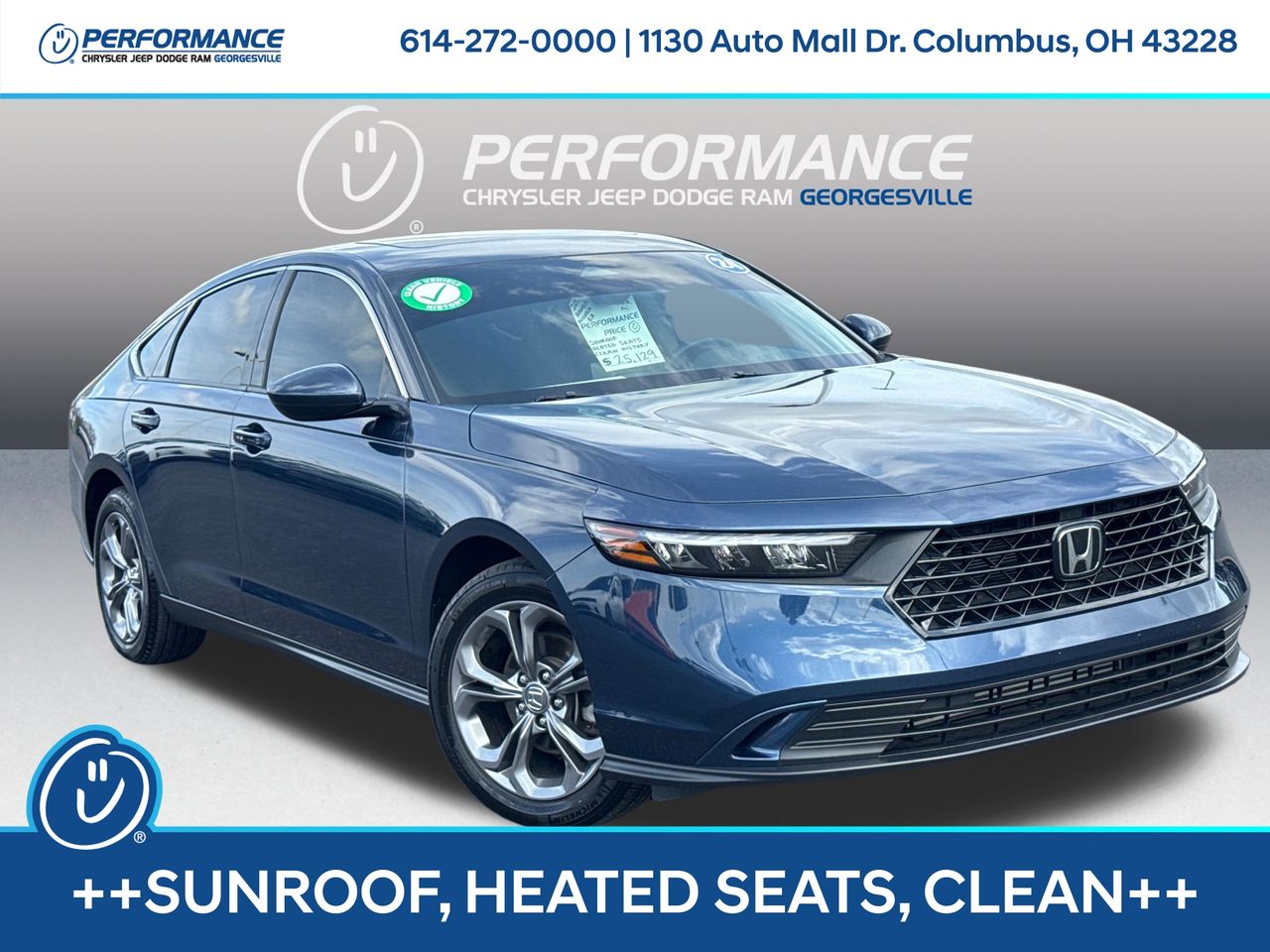 Canyon River Blue Metallic 2024 Honda Accord EX FWD Sedan Front-Wheel Drive Continuously Variable Transmission