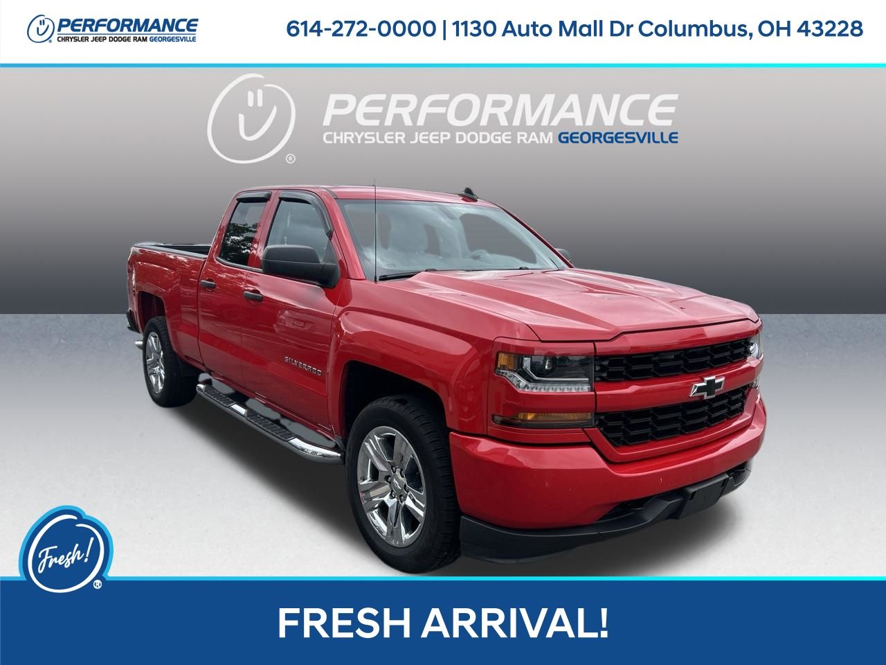 Red Hot 2017 Chevrolet Silverado 1500 Custom Double Cab 4WD Pickup Truck Four-Wheel Drive 6-Speed Automatic Overdrive