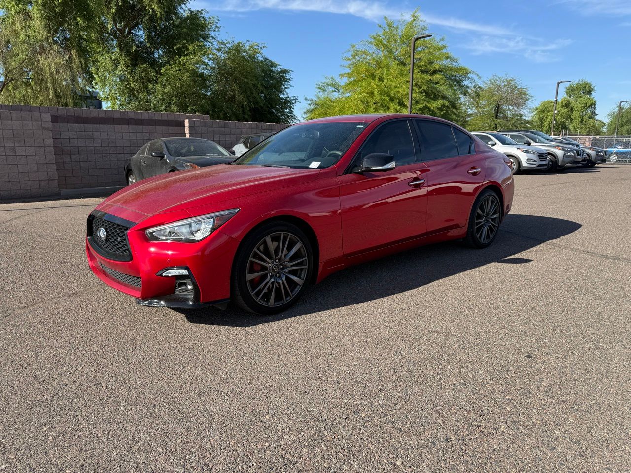 Dynamic Sunstone Red 2023 INFINITI Q50 Red Sport 400 RWD Sedan Rear-Wheel Drive 7-Speed Automatic Overdrive