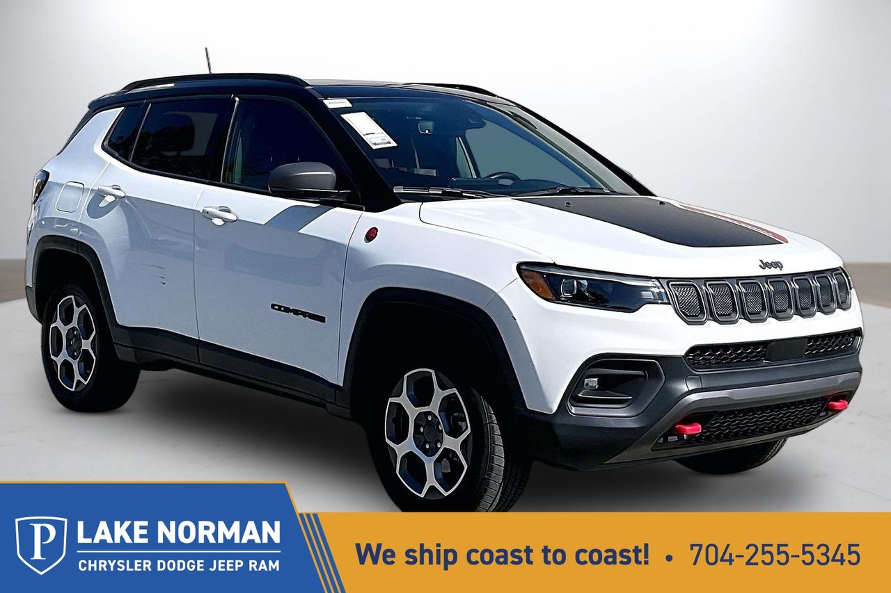 Bright White Clearcoat 2022 Jeep Compass Trailhawk 4WD SUV / Crossover Four-Wheel Drive 9-Speed Automatic
