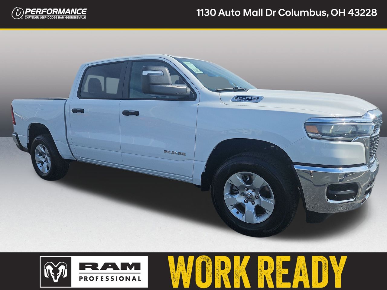 Bright White Clearcoat 2026 RAM 1500 Tradesman Crew Cab 4WD Pickup Truck Four-Wheel Drive 8-Speed Automatic