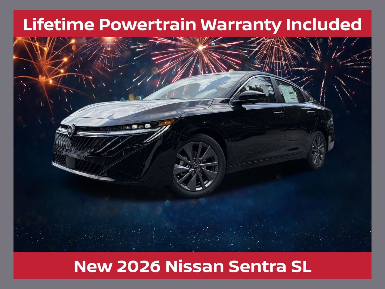 Super Black 2026 Nissan Sentra Sedan Front-Wheel Drive Continuously Variable Transmission