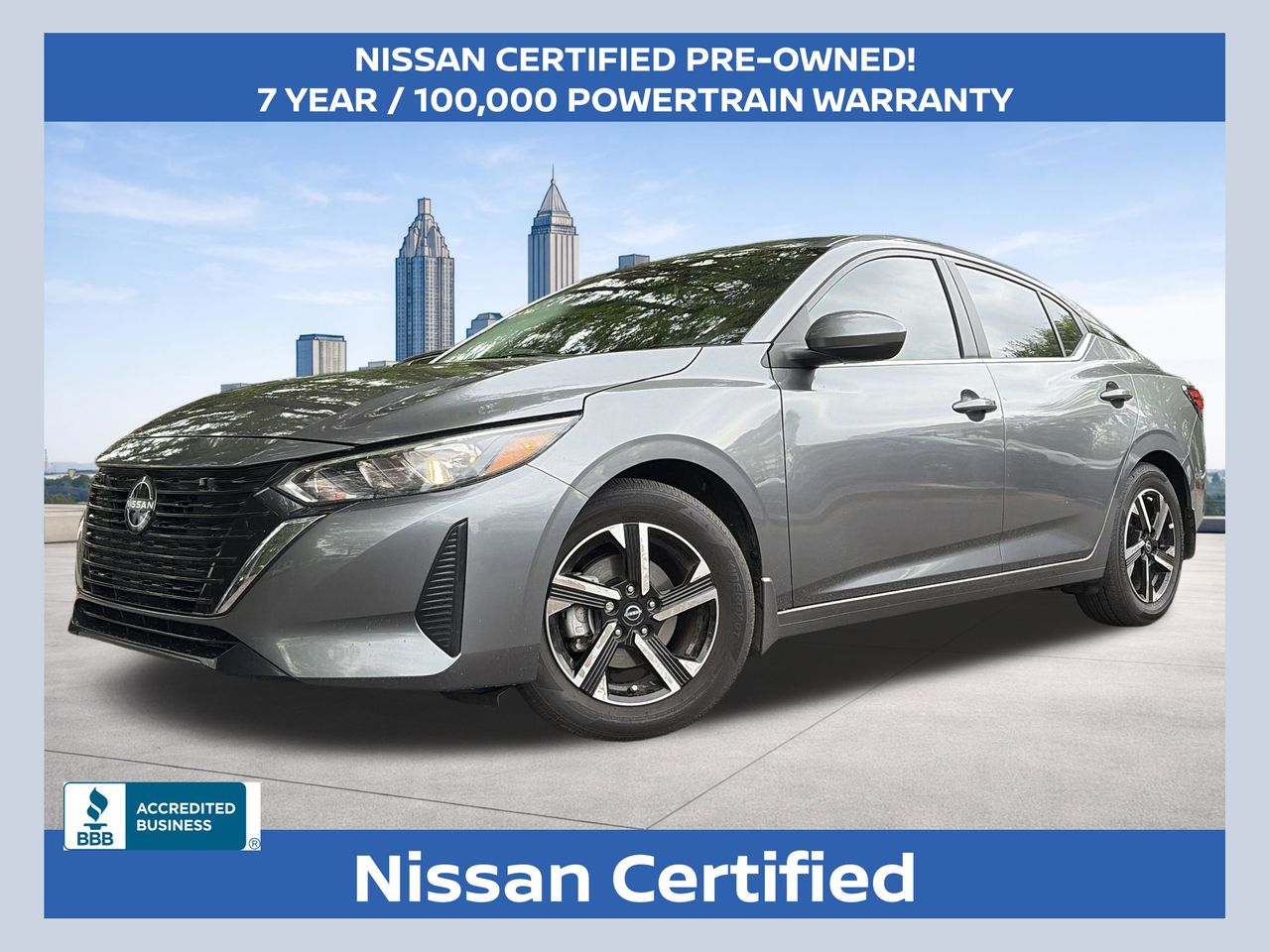 Gray (Gun Metallic) 2025 Nissan Sentra SV FWD Sedan Front-Wheel Drive Continuously Variable Transmission