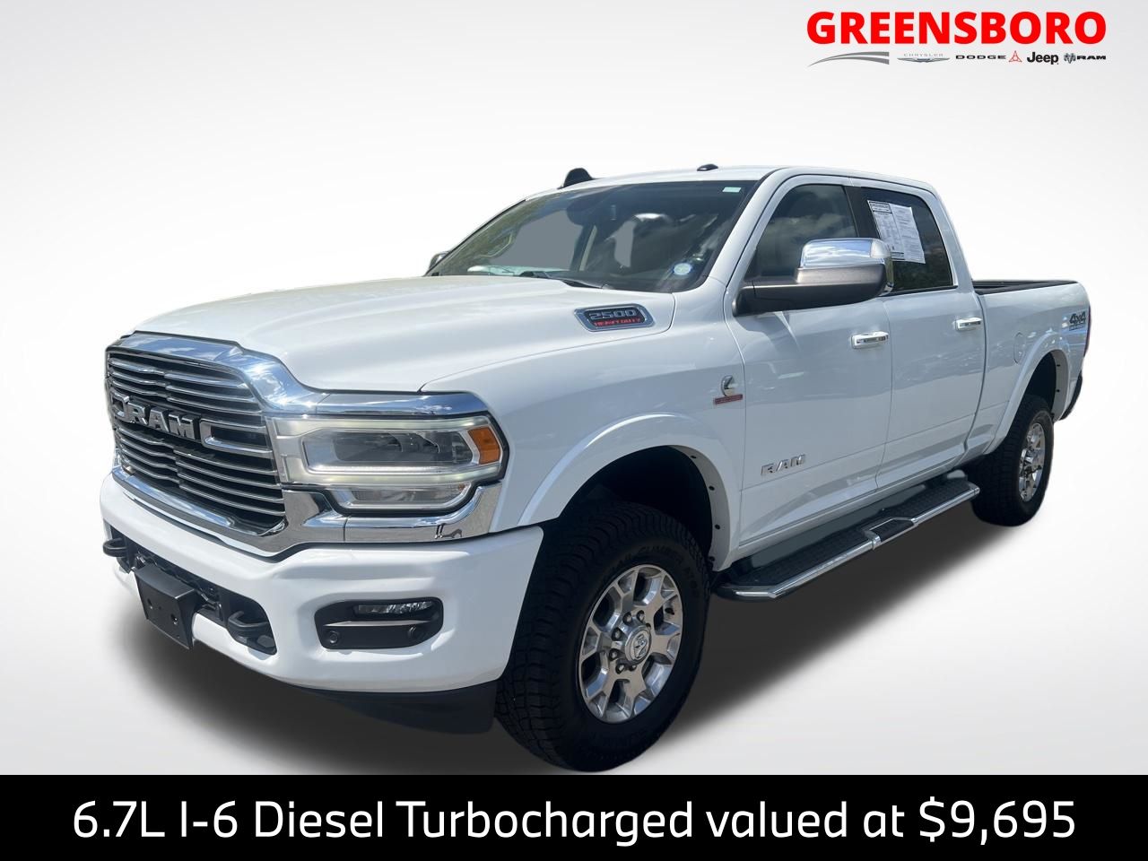 Bright White Clearcoat 2022 RAM 2500 Laramie Crew Cab 4WD Pickup Truck Four-Wheel Drive 6-Speed Automatic