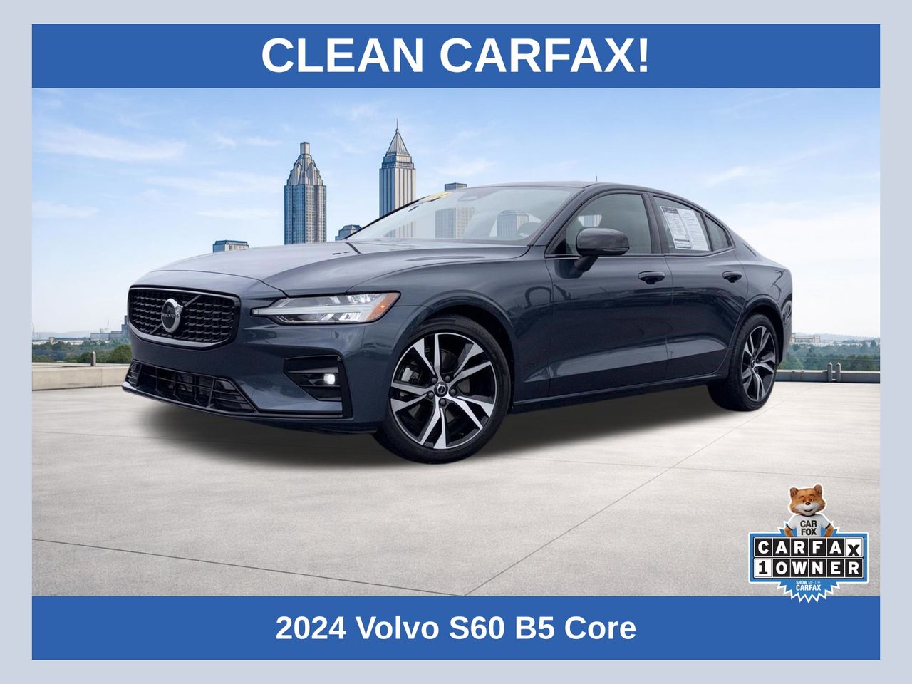 Blue 2024 Volvo S60 B5 Core Dark Theme FWD Sedan Front-Wheel Drive Automatic