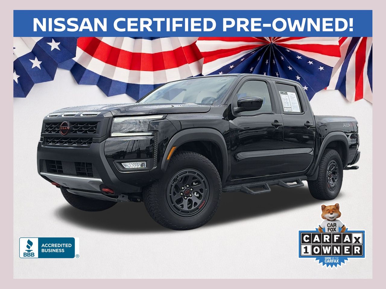 Super Black 2026 Nissan Frontier Pickup Truck Four-Wheel Drive 9-Speed Automatic Overdrive