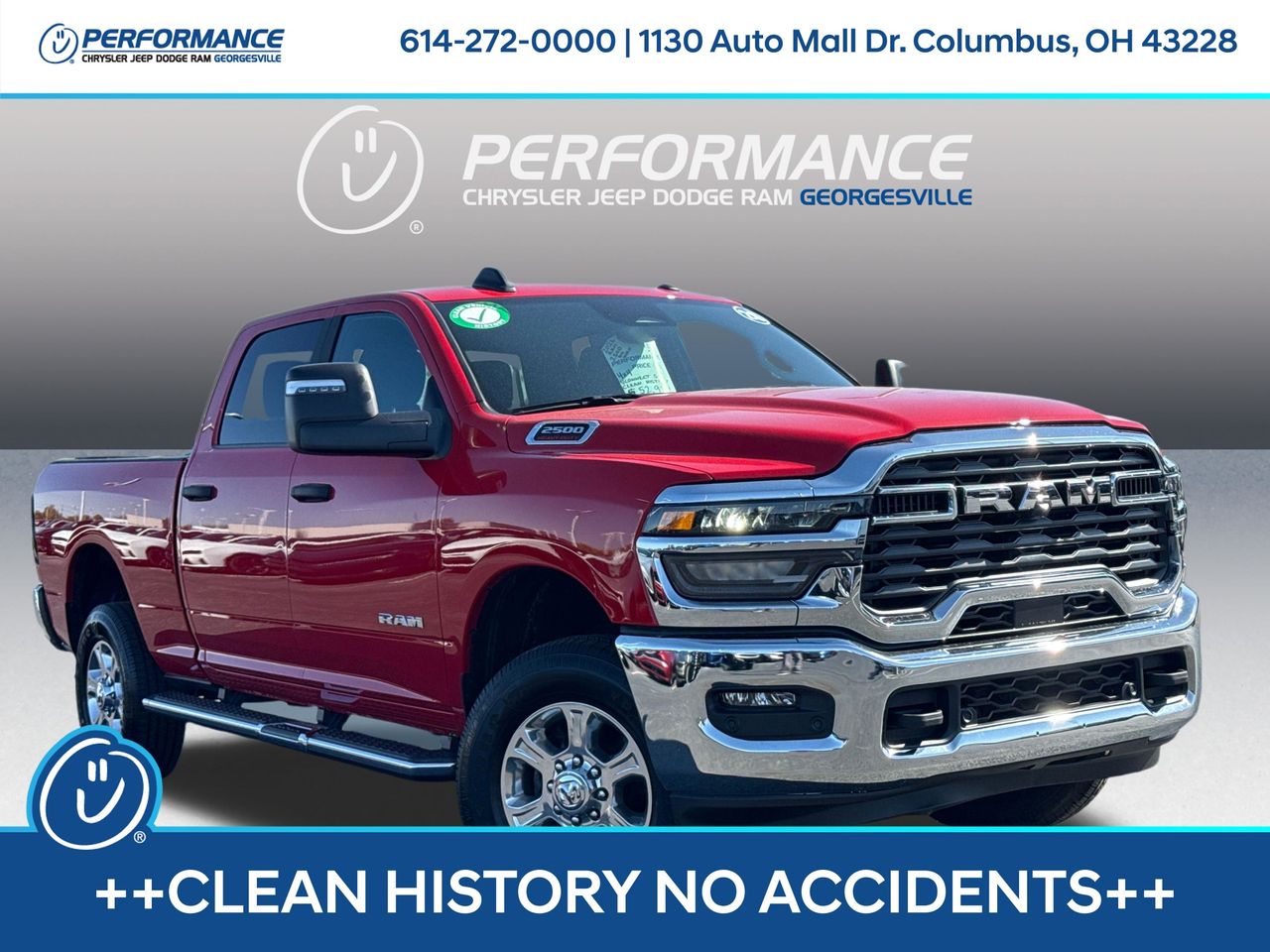 Flame Red Clearcoat 2026 RAM 2500 Big Horn Crew Cab 4WD Pickup Truck Four-Wheel Drive 8-Speed Automatic