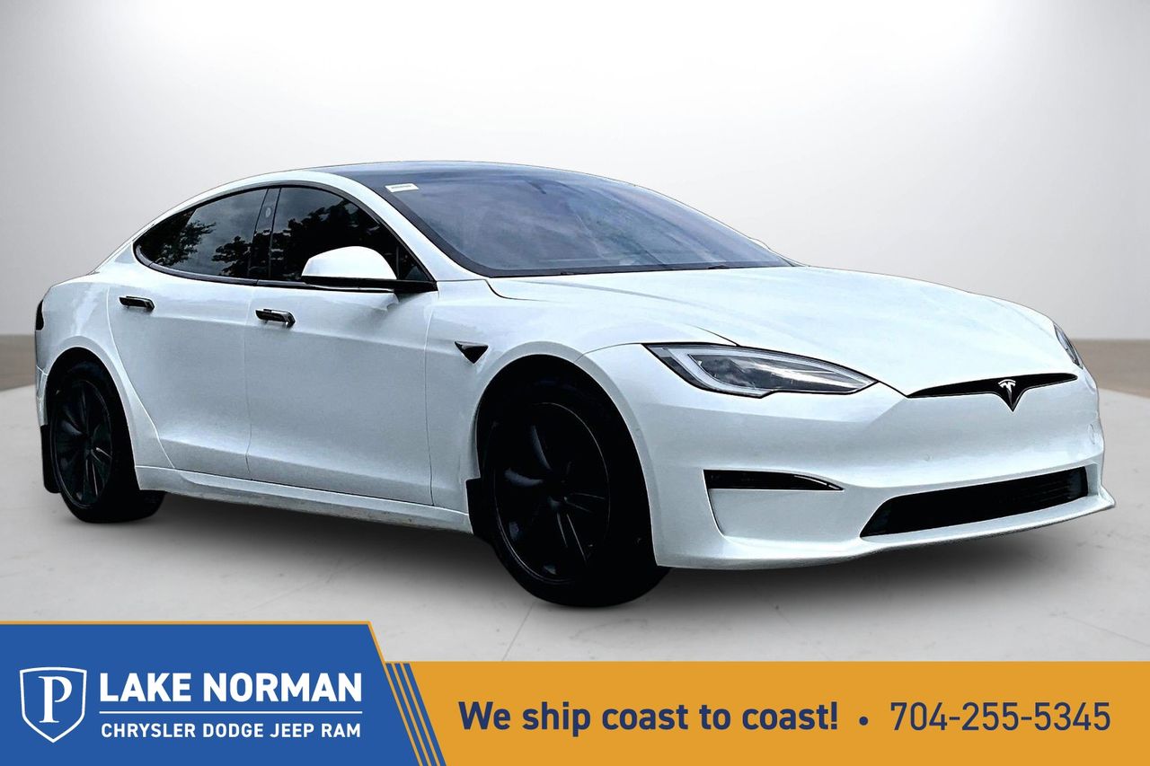 Pearl White Multi-Coat 2023 Tesla Model S Plaid AWD Sedan All-Wheel Drive 1-Speed Automatic
