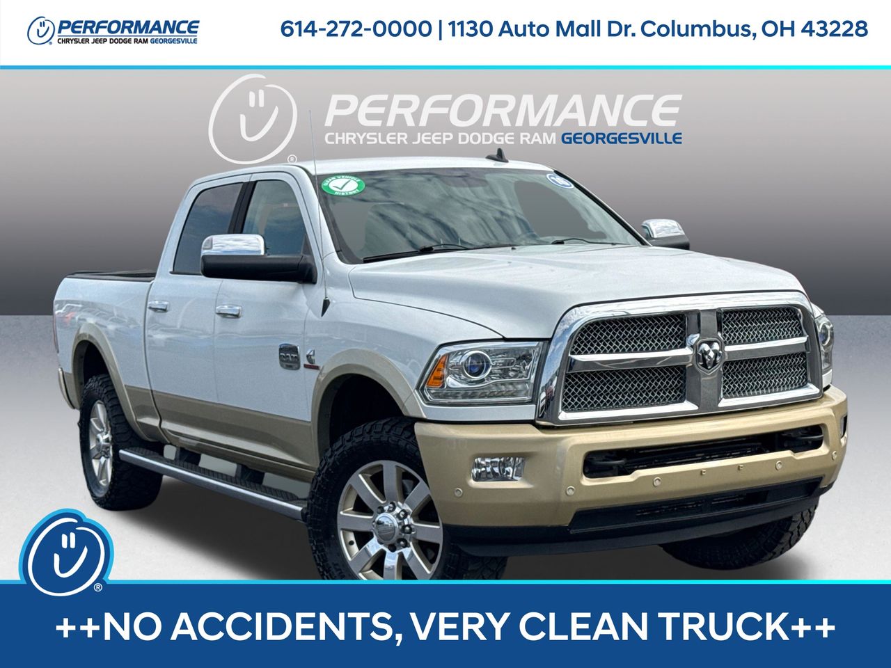 Bright White Clearcoat 2016 RAM 3500 Laramie Longhorn Crew Cab 4WD Pickup Truck Four-Wheel Drive 6-Speed Automatic