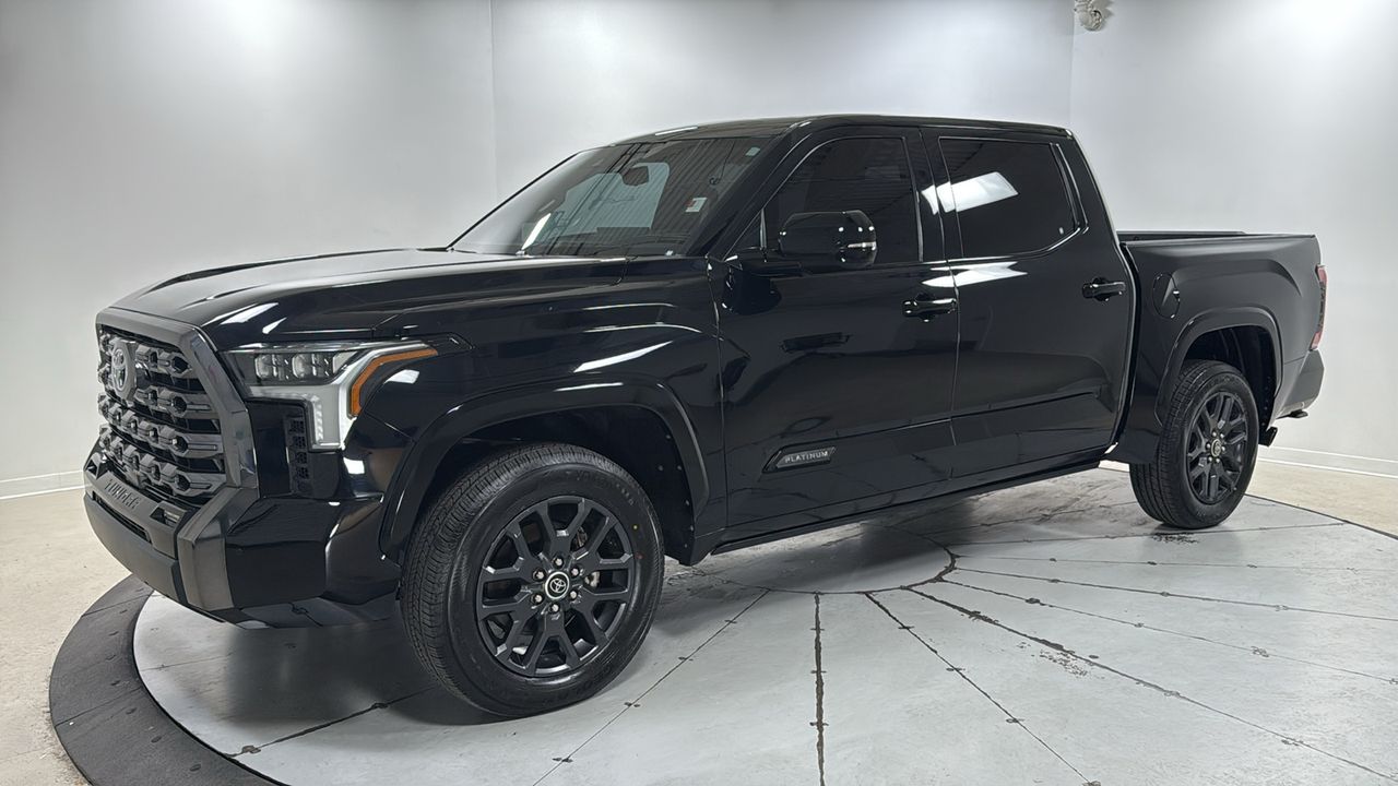Midnight Black Metallic 2023 Toyota Tundra Platinum CrewMax Cab 4WD Pickup Truck Four-Wheel Drive Automatic