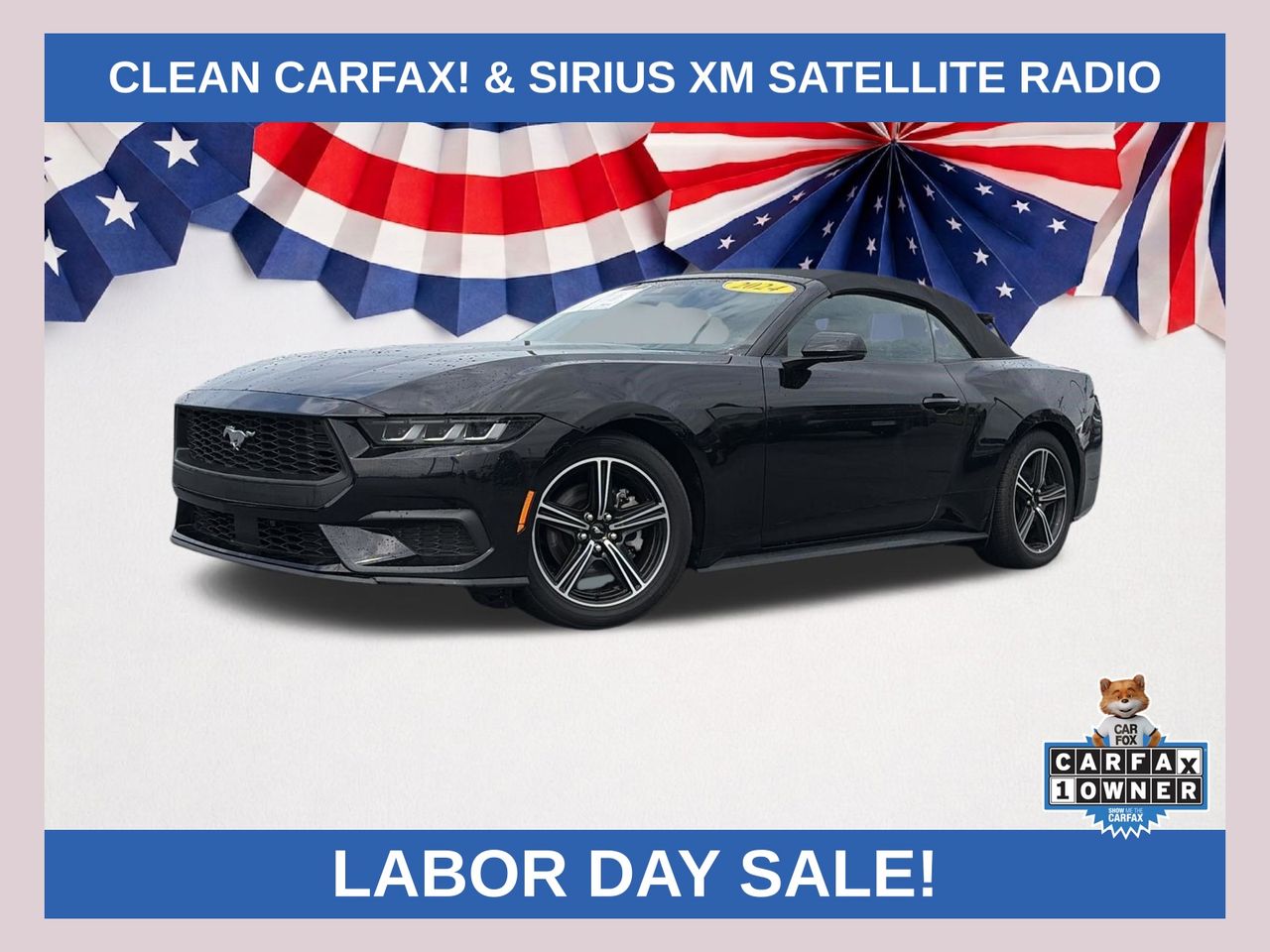 Shadow Black 2024 Ford Mustang Convertible Rear-Wheel Drive Automatic