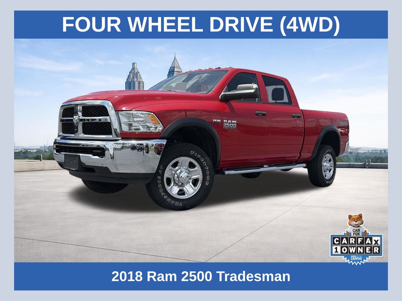Flame Red Clearcoat 2018 RAM 2500 Pickup Truck Four-Wheel Drive 6-Speed Automatic