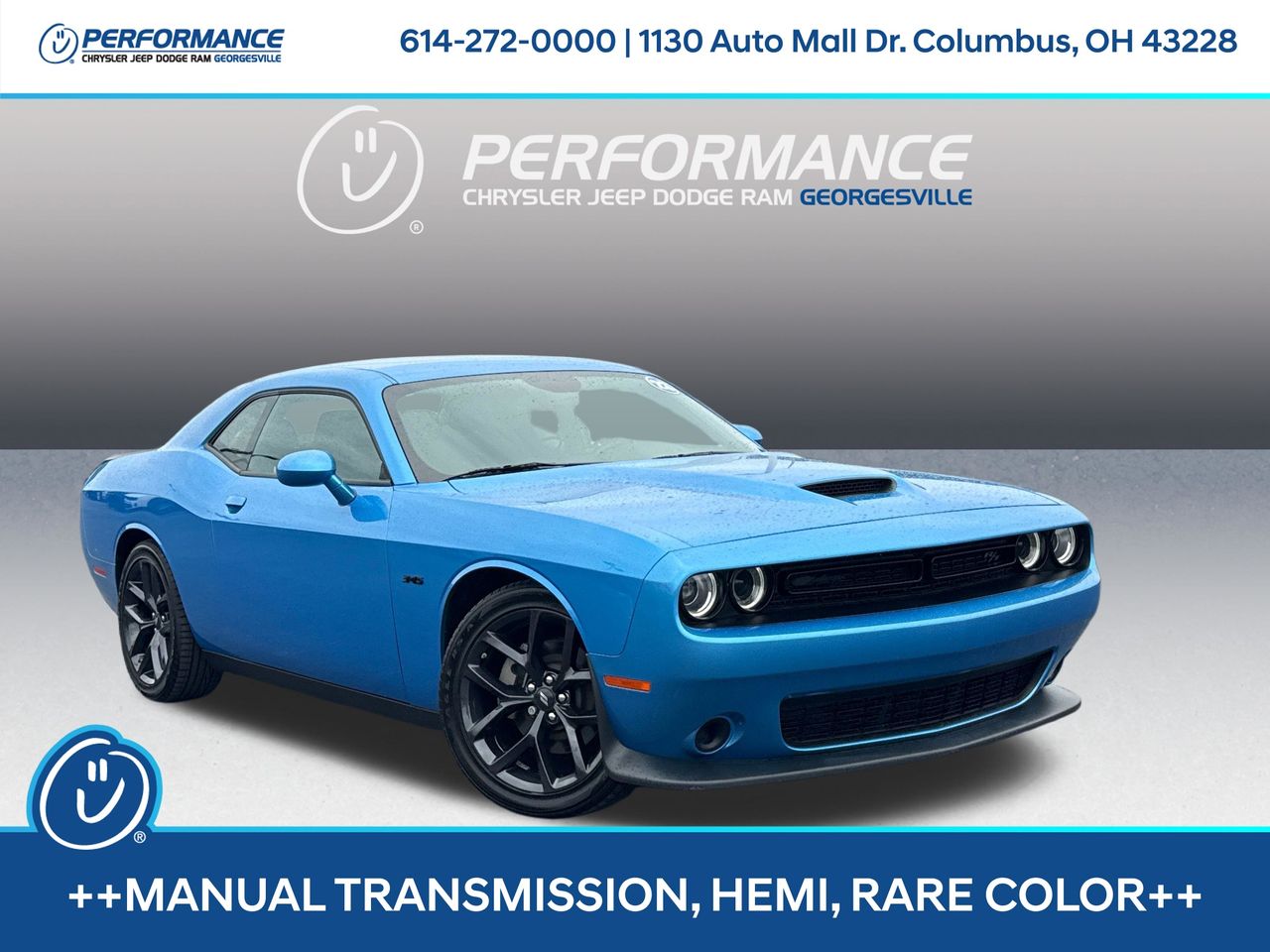 B5 Blue Pearlcoat 2023 Dodge Challenger Coupe Rear-Wheel Drive 6-Speed Manual